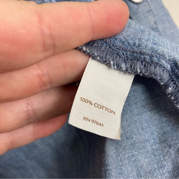 J. Jill Button Shirt - Medium Petite - Denim Blue - Picture 3 of 5